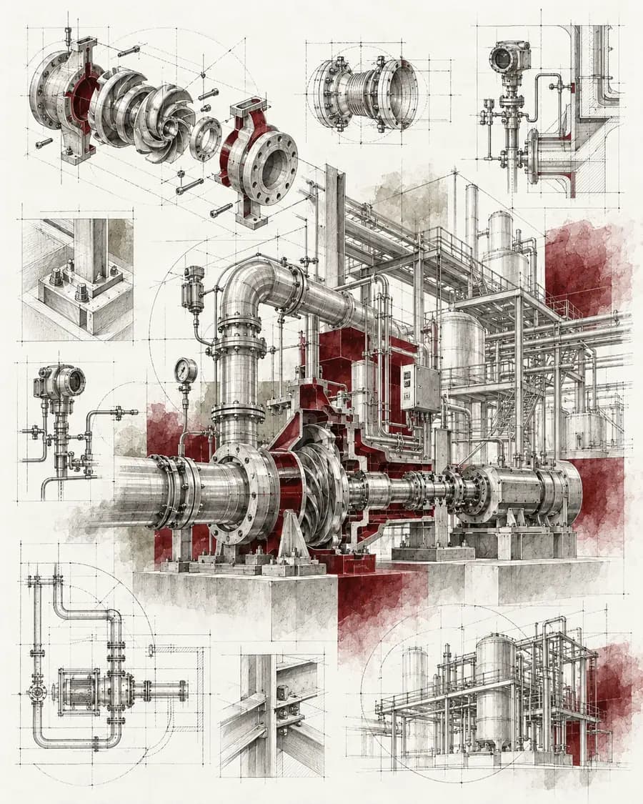 Industrial system integration with equipment, piping and control interfaces